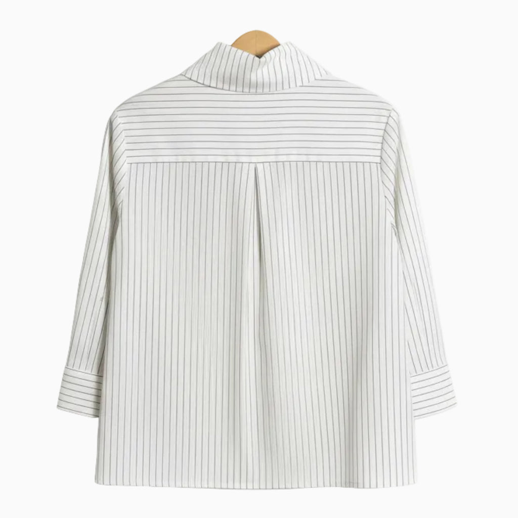 Alice Pi camicia avorio rigata nera con cravatta bambina