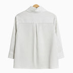 Alice Pi camicia avorio rigata nera con cravatta bambina