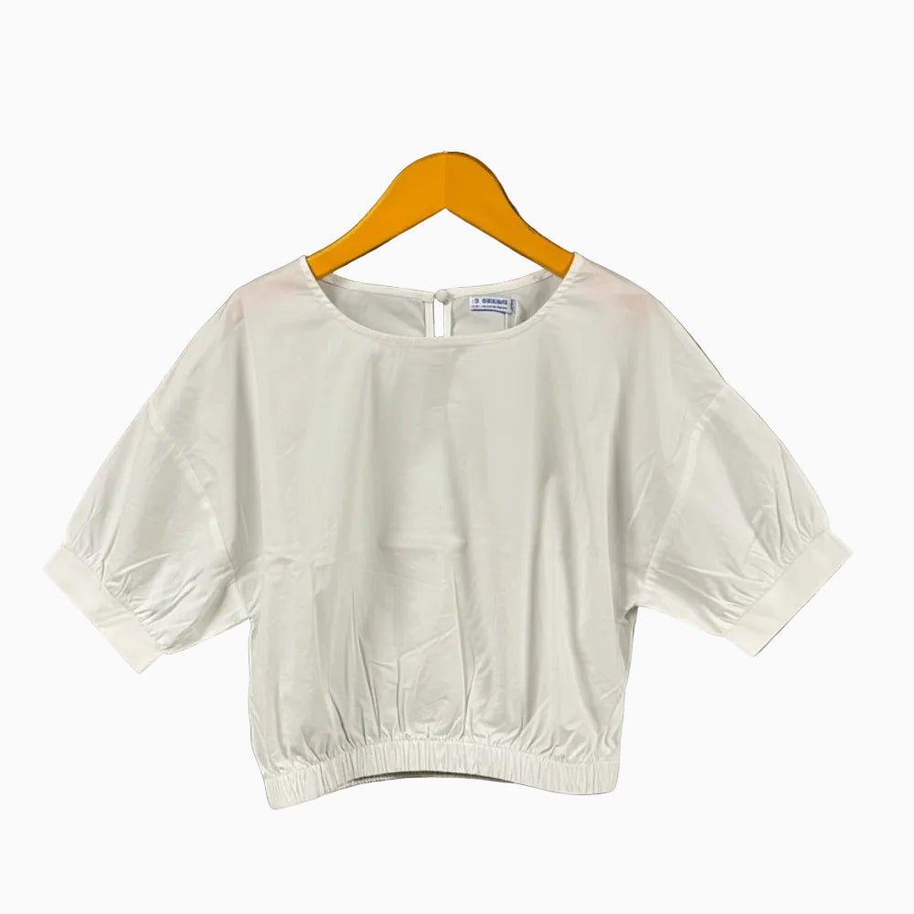 Mayoral top bianco bambina con maniche a sbuffo - Abbigliamento bambini firmato | CDifferent Outlet