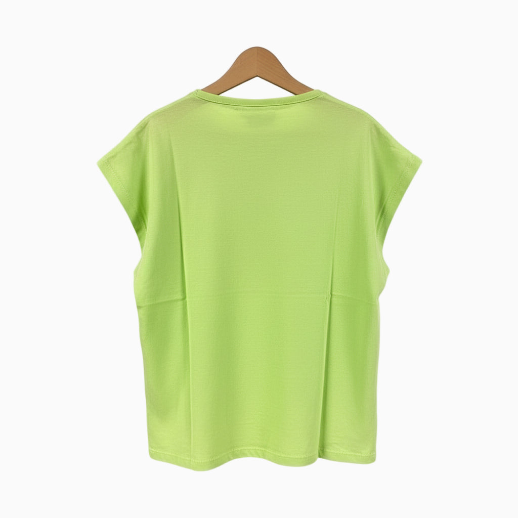 Losan t-shirt manica corta bambina verde con frase motivazionale