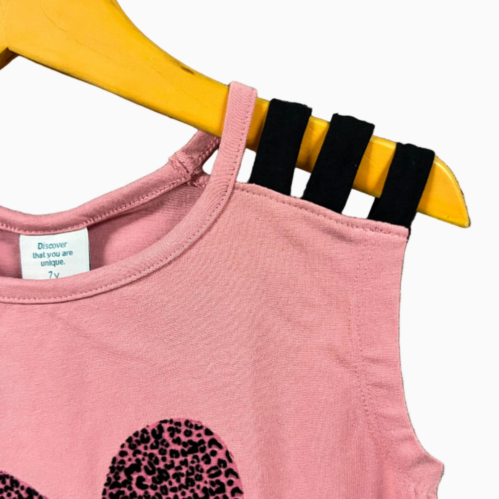 Boboli top rosa cuore animalier bambina