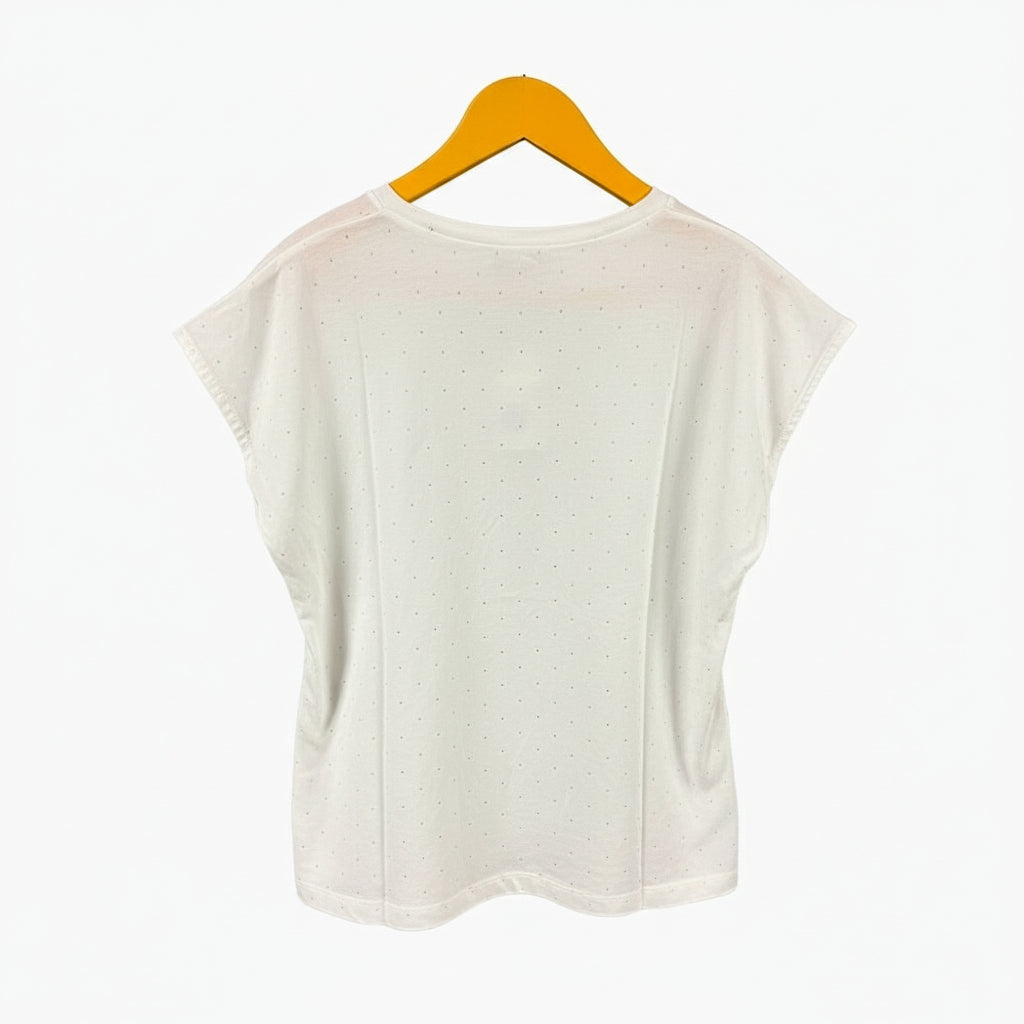 Mayoral t-shirt bambina panna con maniche ad aletta