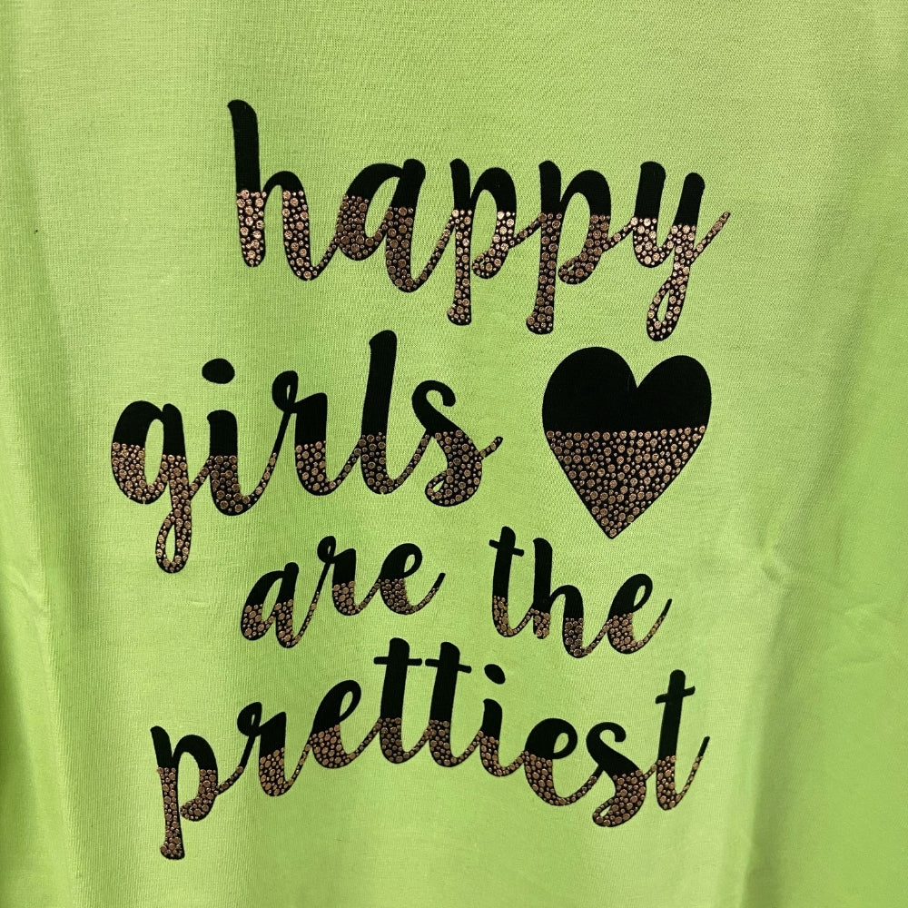 Losan t-shirt manica corta bambina verde con frase motivazionale