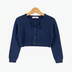 Y-Clù coprispalle bambina blu con fiocco