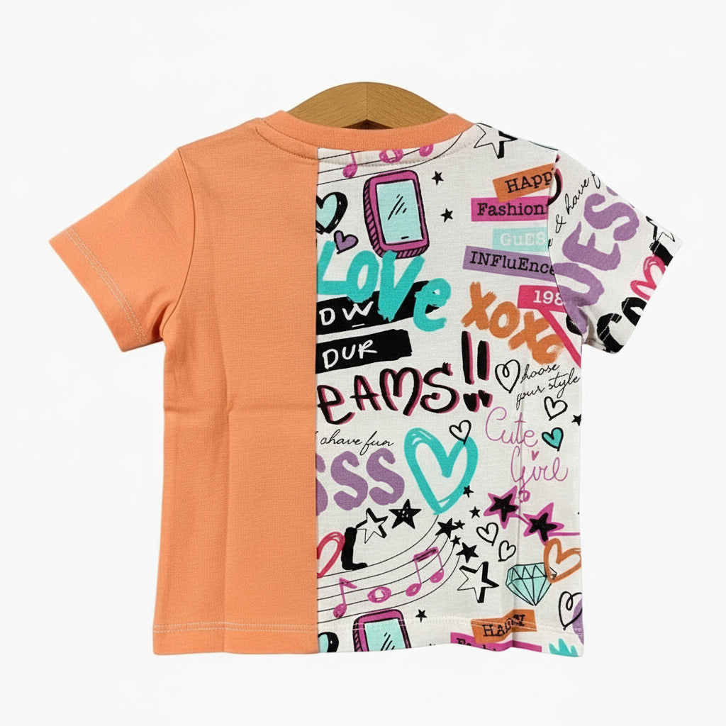 Guess t-shirt manica corta neonata fantasia