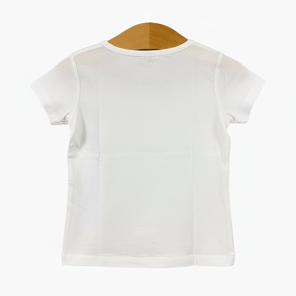 Guess t-shirt manica corta neonata bianca con orsetto