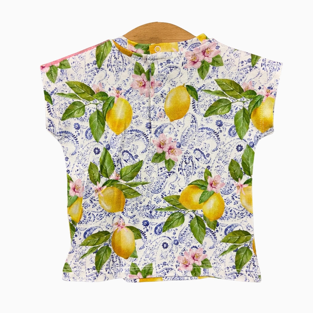 Guess t-shirt manica corta neonata fantasia limoni