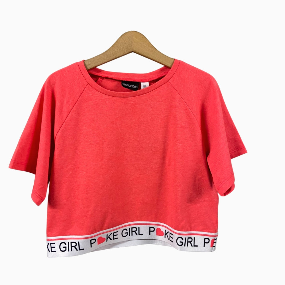 Sarabanda maglia crop bambina rosa poke girl