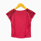 Boboli t-shirt manica corta in pizzo fucsia bambina - Abbigliamento bambini firmato | CDifferent Outlet