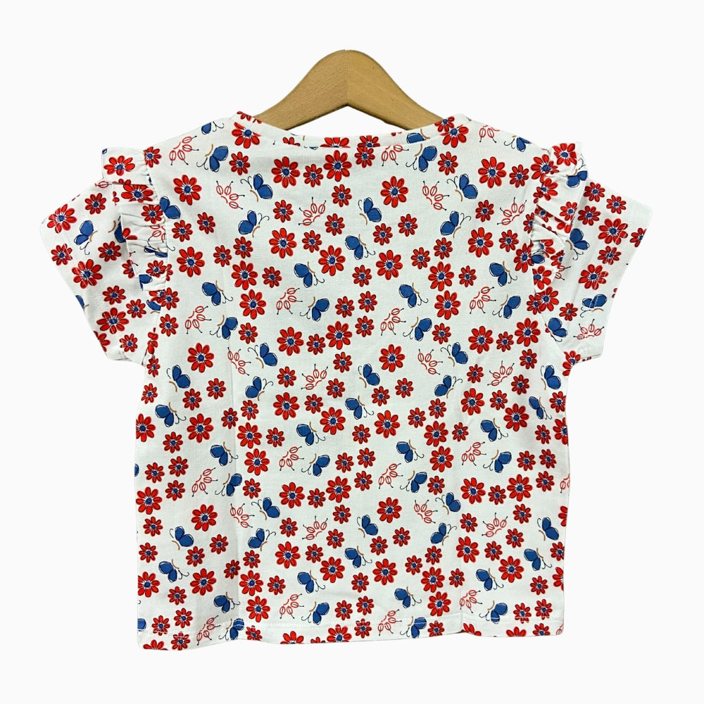 Sarabanda t-shirt manica corta bambina fiori e farfalle