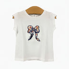 Minibanda t-shirt manica corta neonata con fiocco