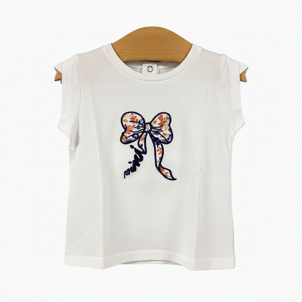 Minibanda t-shirt manica corta neonata con fiocco