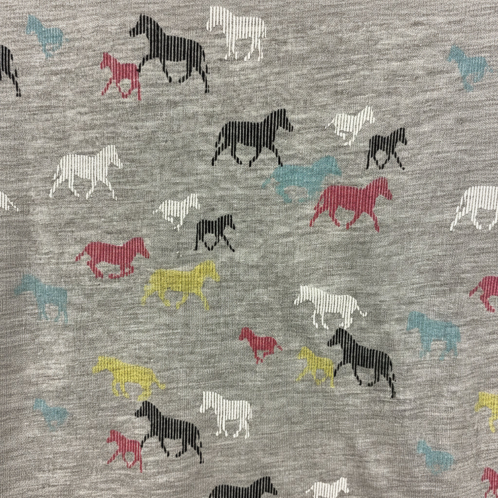 Esprit t-shirt manica corta bambina grigia con stampa cavalli