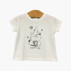 I Do t-shirt neonata manica corta bianca gatti