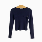 Alice Pi set maglia a costine con canotta e coprispalle blu bambina