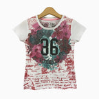 Take Two Teen t-shirt manica corta fantasia floreale e strass