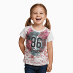 Take Two Teen t-shirt manica corta fantasia floreale e strass