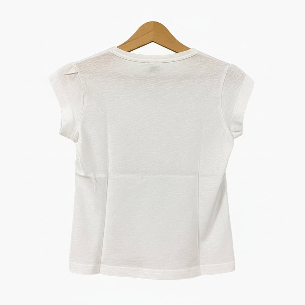 I Do t-shirt manica corta bambina bianca con cane