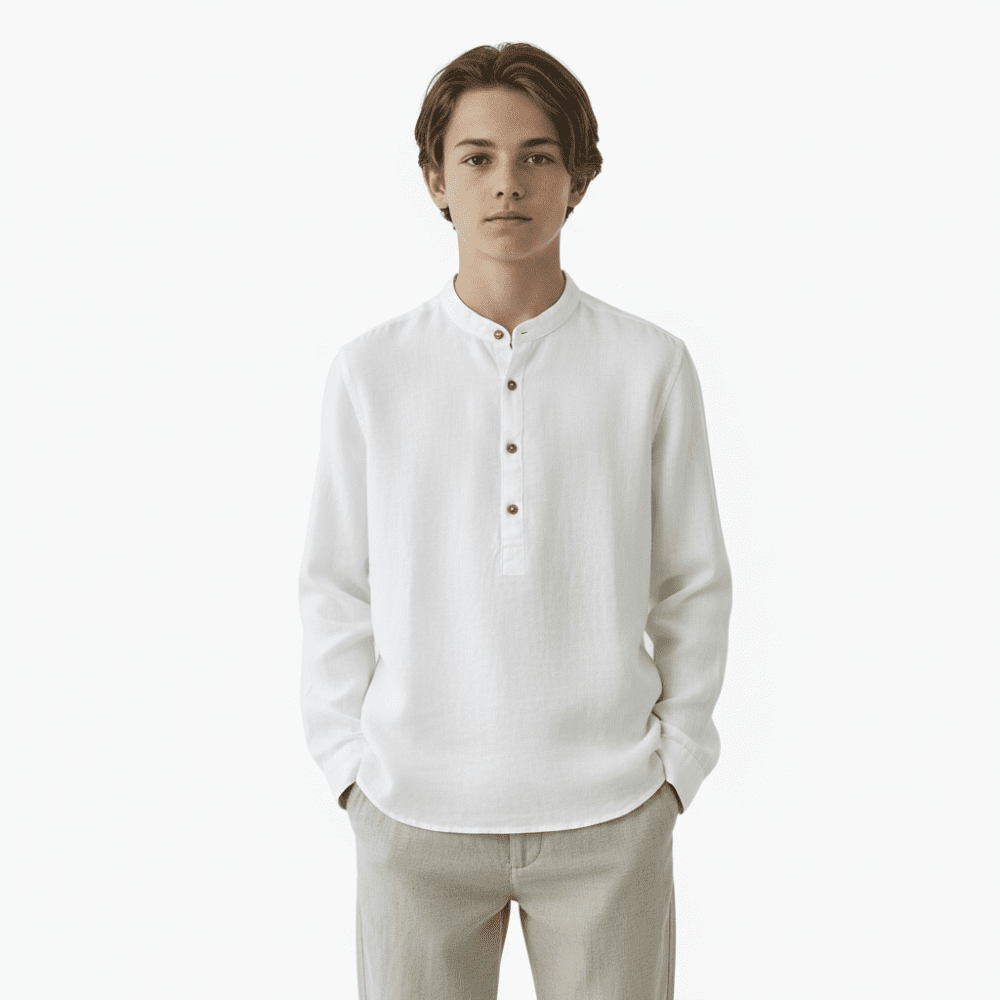 Sp1 camicia serafino bianca bambino - Abbigliamento bambini firmato | CDifferent Outlet
