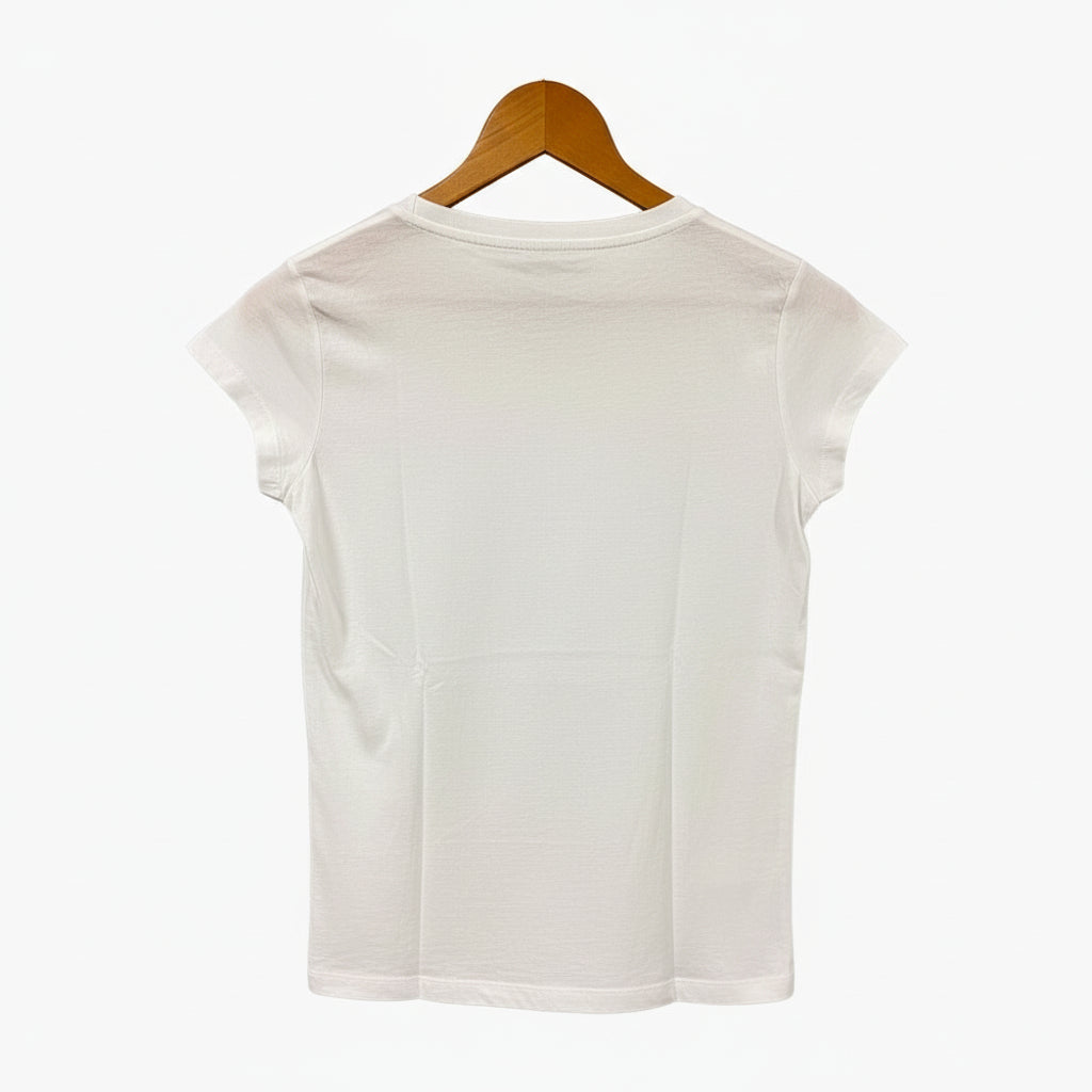 I Do t-shirt mezza manica bambina con stampa di colore bianco