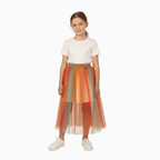 Alice Pi gonna tulle lunga bambina corallo - Abbigliamento bambini firmato | CDifferent Outlet