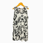 Please vestito bambina bianco e nero lino - Abbigliamento bambini firmato | CDifferent Outlet