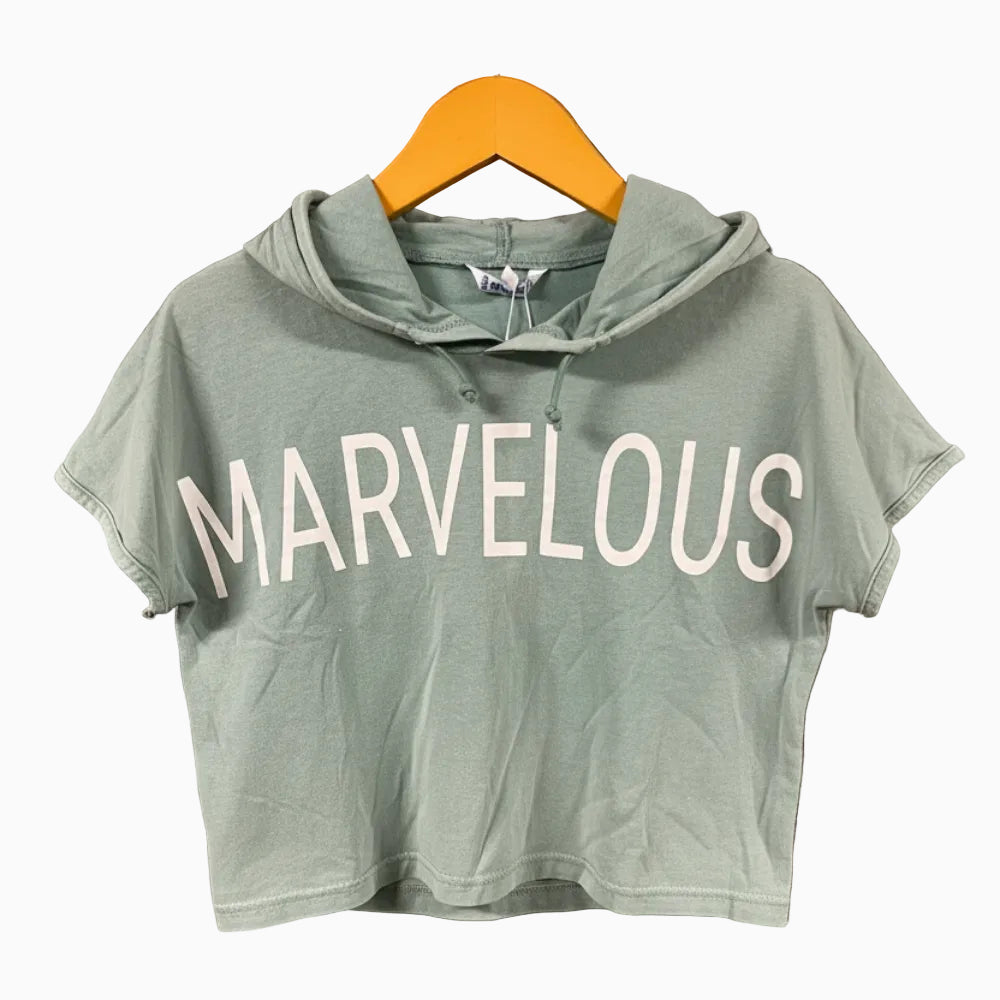 Mayoral t-shirt manica corta verde con cappuccio bambina
