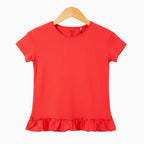 Name It t-shirt rosso con fondo a volant bambina - Abbigliamento bambini firmato | CDifferent Outlet