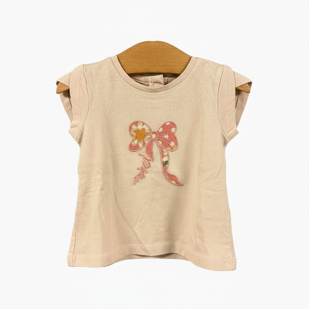 Minibanda t-shirt manica corta neonata con fiocco