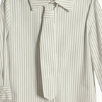Alice Pi camicia avorio rigata nera con cravatta bambina