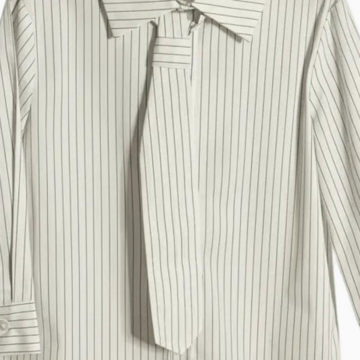 Alice Pi camicia avorio rigata nera con cravatta bambina