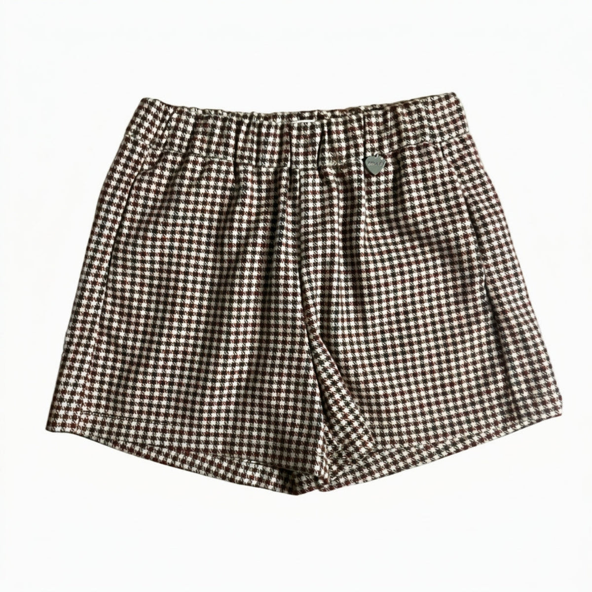 Alice Pi shorts in fantasia pied de poule avorio e nocciola neonata