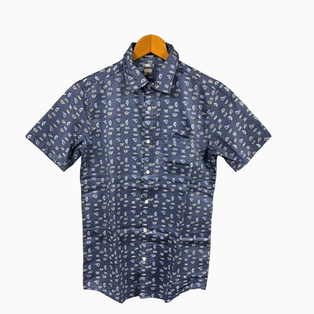 Sarabanda camicia manica corta blu fantasia bambino - Abbigliamento bambini firmato | CDifferent Outlet
