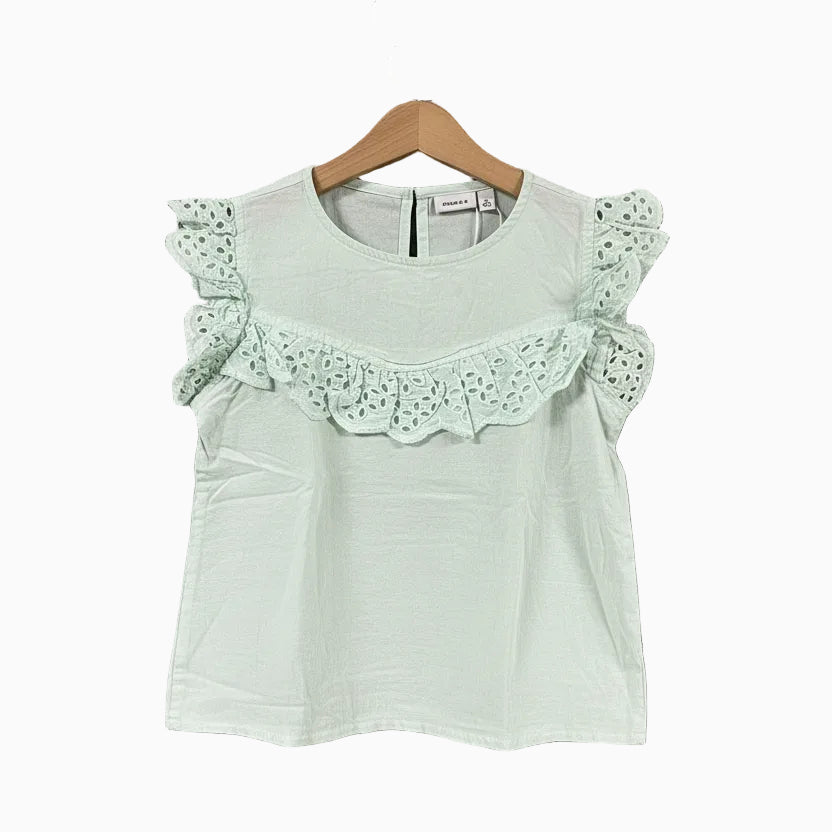 Name It t-shirt manica corta in pizzo sangallo bambina