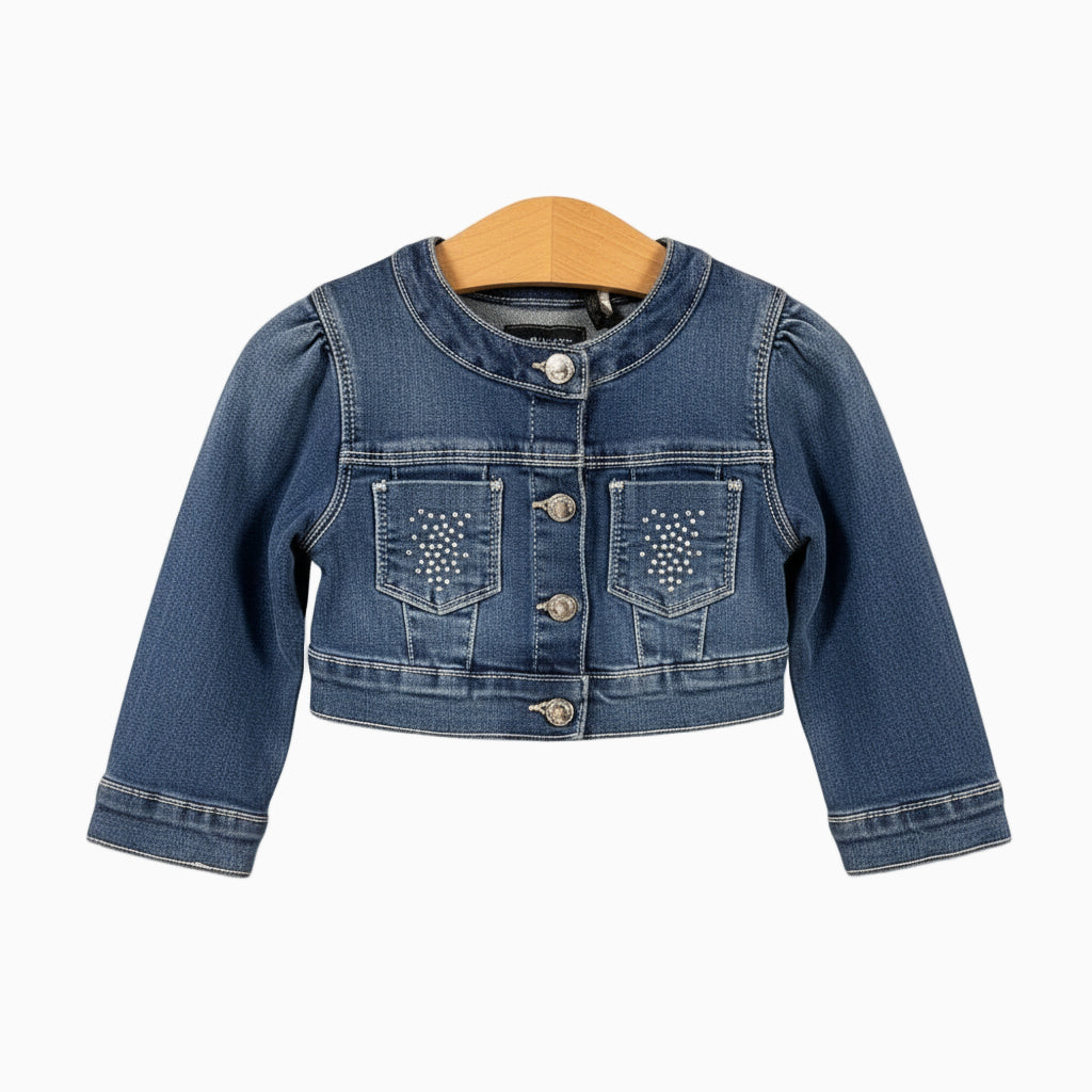Sarabanda giacca blu jeans neonata con strass
