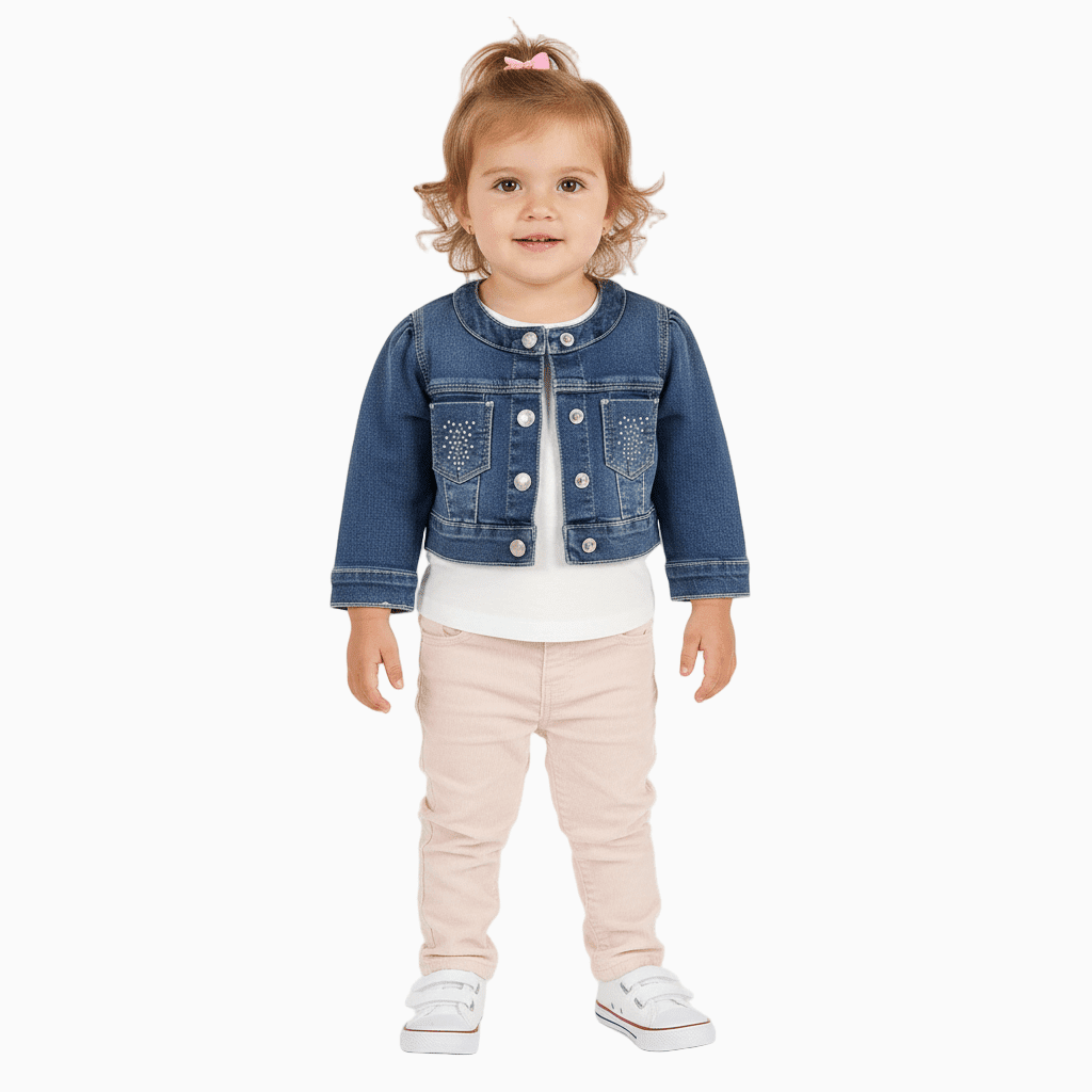 Sarabanda giacca blu jeans neonata con strass - Abbigliamento bambini firmato | CDifferent Outlet