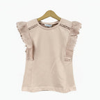 Mayoral t-shirt rosa pastello con manica ad aletta in pizzo bambina - Abbigliamento bambini firmato | CDifferent Outlet