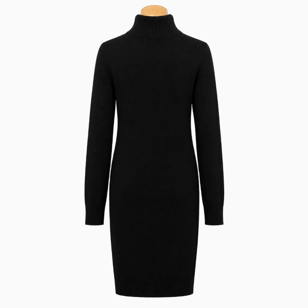 Manila Grace abito lungo in maglia nero con collo alto bambina | CDifferent Outlet