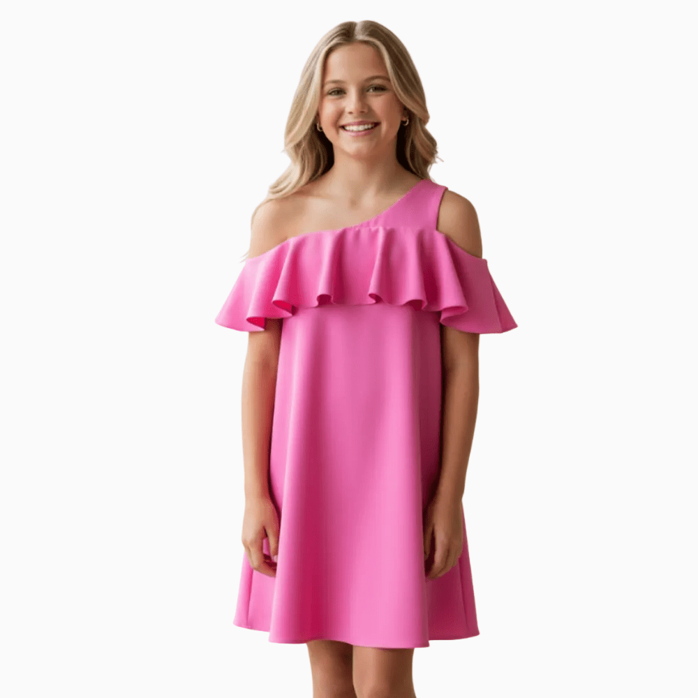 Elsy vestito bambina rosa balza - Abbigliamento bambini firmato | CDifferent Outlet