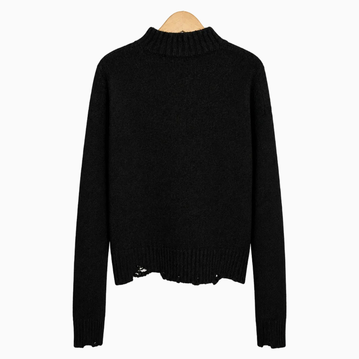 To Be Too maglia nera con collo alto e dettagli strappati bambina | CDifferent Outlet