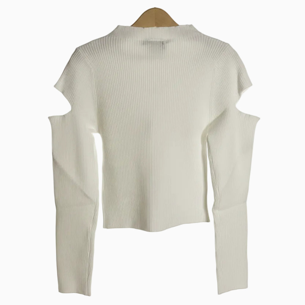 Alice Pi maglia a costine con spalle scoperte e spilla stella bambina