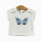 Mayoral t-shirt manica corta bianca neonata con farfalla