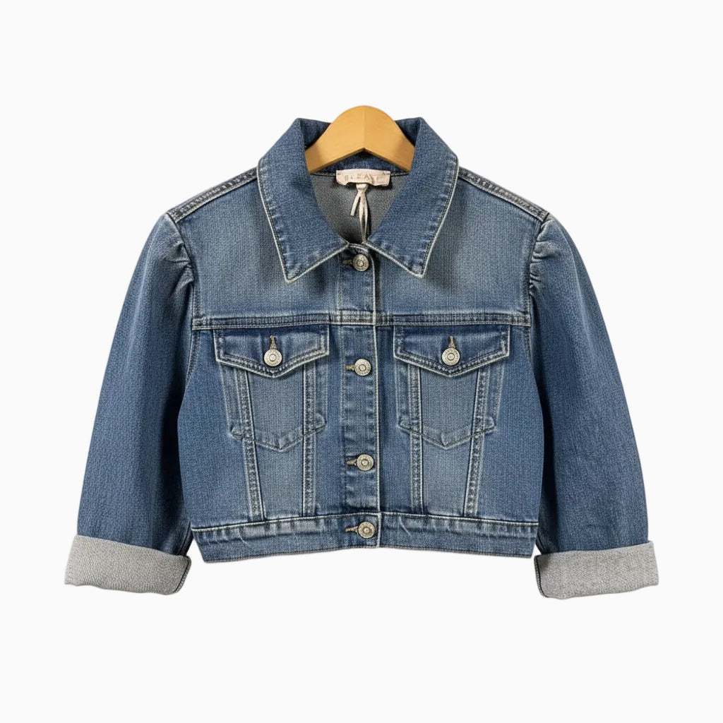 Please giacca di jeans bambina crop