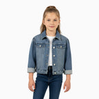 Please giacca di jeans bambina crop