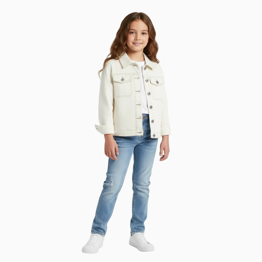 Mayoral giacca di jeans bambina panna - Abbigliamento bambini firmato | CDifferent Outlet