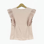 Mayoral t-shirt rosa pastello con manica ad aletta in pizzo bambina - Abbigliamento bambini firmato | CDifferent Outlet