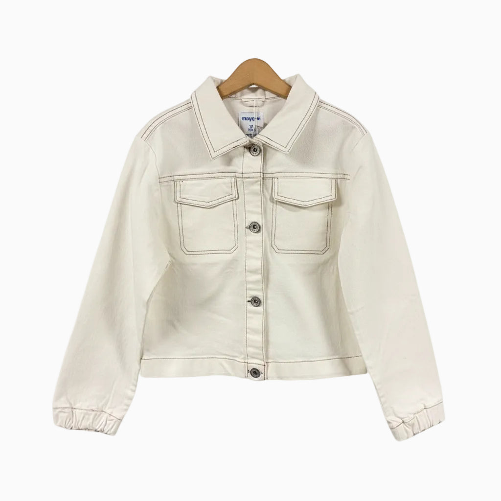Mayoral giacca di jeans bambina panna - Abbigliamento bambini firmato | CDifferent Outlet