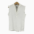 Name It top bianco a costine senza maniche con scollo arricciato bambina - Abbigliamento bambini firmato | CDifferent Outlet