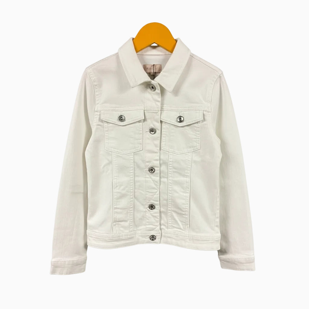 Only giacca di jeans bambina bianca con tasche