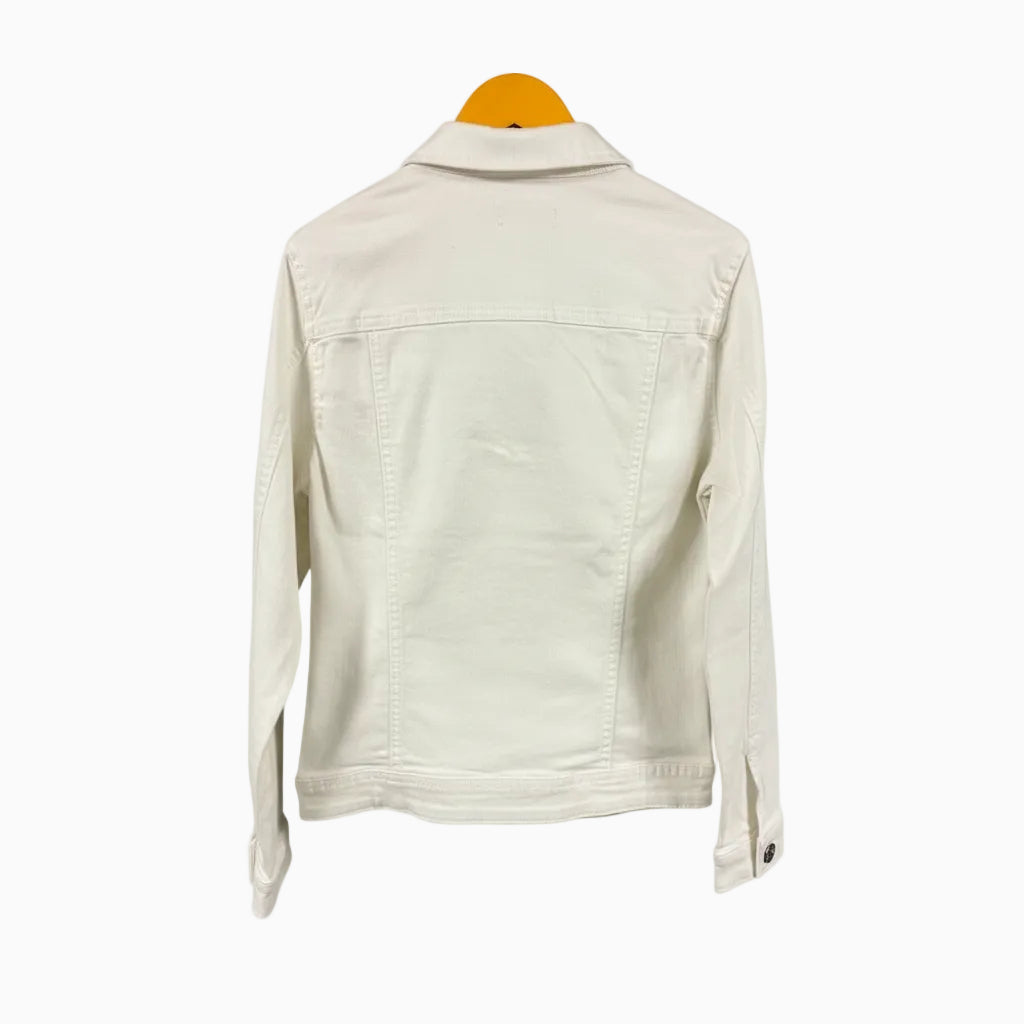 Only giacca di jeans bambina bianca con tasche